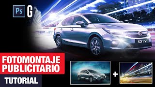 Photoshop Tutorial | Creando un Fotomontaje Publicitario de Auto | Creating a Car Photo Manipulation