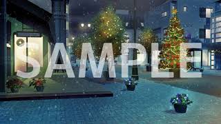 【動く背景】クリスマスの街並み 夜曇 【SAMPLE】/ motion background