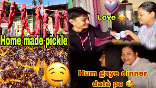 Hum gaye dinner date🥰 || Home made meat 🥩 pickle || spicy 🥵 & tasty 😋