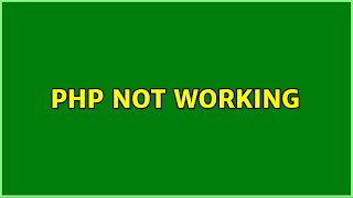 Ubuntu: PHP not working
