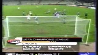 1999 November 3 Olympiakos Greece 1 Porto Portugal 0 Champions League