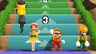 Mario Party 9 Step It Up - Peach Vs Daisy Vs Luigi Vs Mario (Master Com)