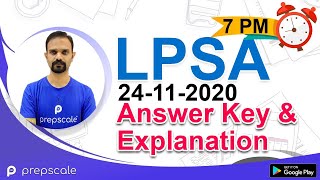 LPSA - 24-11-2020 Answer Key, Exam Analysis \u0026 Cut Off