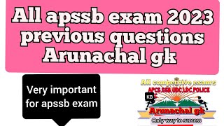 apssb exam 2023 questions Arunachal gk  #mts #police #arunachalgk #arunachalpradesh #apssb #udc #ldc