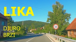 Prijeboj - Ličko Petrovo Selo, Lika, state road D1, driving by car, June 2024