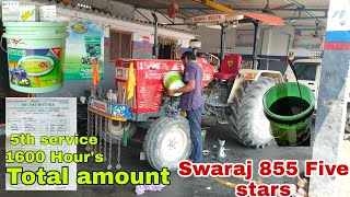 Swaraj 855 FE Five Stars 5 th Service in show room for 1600 hours tractor reading