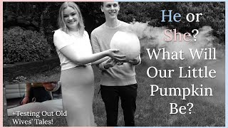 FINDING OUT THE GENDER OF OUR FIRST BABY! Autumnal Gender Reveal Party & Testing Old Wives' Tales!