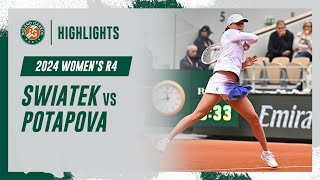 Swiatek vs Potapova Round 4 Highlights | Roland-Garros 2024