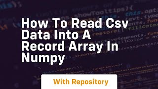 how to read csv data into a record array in numpy