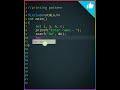 #77🖥🖲C Pattern program🖥 C Language Tutorial👨‍🏫📂📓#shorts #Cprogramming #coding