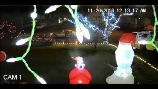 Caught on camera  Thugs ransack Christmas display