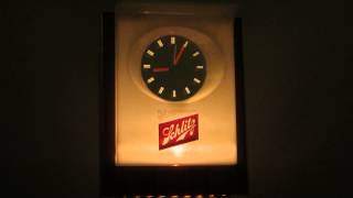 Vintage 1960's Schlitz Beer Floating Hands Light Up Clock Pub Tavern advertisting sign.