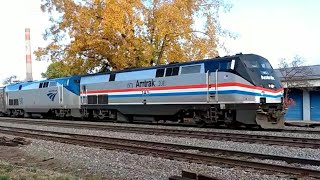 [HD] Amtrak P048 with AMTK 145 “Phase III Heritage” Leading Eastbound - Fairport, NY