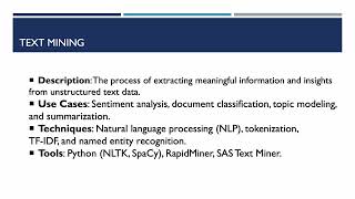 Lecture 9 - Data Mining Part 2