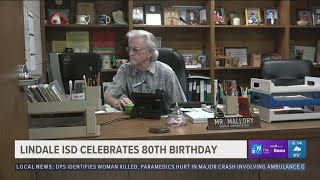 Lindale ISD 50-year employee celebrates 80th birthday