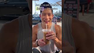 Ice Cream Coffee in Korea vs America! Which one looks more delicious? #hungryfam #eatwithme