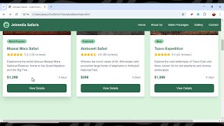 Advanced Safari Website Design PHP, HTML, CSS , TAILWIND CSS AND JAVASCRIPT