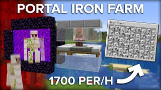 Minecraft Portal Based Iron Farm - 1700 Iron Ingots Per Hour!