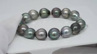 15pcs Multicolor 10-11mm - SB AAA/AA Quality Tahitian Pearl Bracelet BR1714