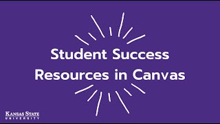 Student Success Resources in Canvas at KSU