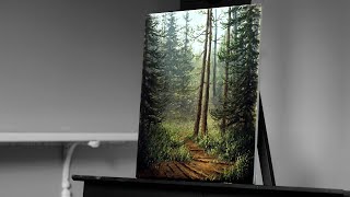 Painting a Landscape with a Forest Pathway with Acrylics - Paint with Ryan