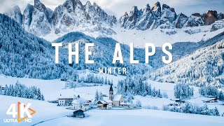 Winter In The Alps 4K VIDEO - A Journey Through Snow-Capped Peaks, Breathtaking Snowy Landscapes