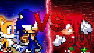 Sonic and Tails VS Knuckles (pivot sprite battle)