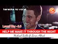 HELP ME MAKE IT THROUGH THE NIGHT | MICHAEL BUBLE & LOREN ALLRED | KARAOKE | LOWER KEY -0.5 | DUET