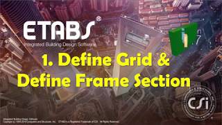 Etabs -  1.   Define Grid n Define Frame Section (Bahasa Indonesia)