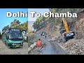 Hrtc Himsuta Volvo Driving On Dangerous Roads of Chamba | Delhi to Chamba by Himsuta Volvo bus