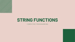 #31: String Functions