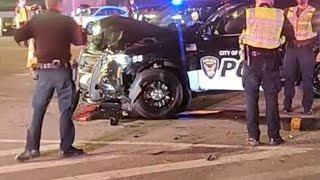 Darien IL Police car crash 75th and Fairview