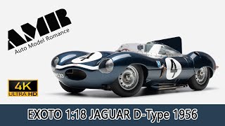 Jaguar D-Type 1956 / 1:18 EXOTO car model / 4k video by AMR