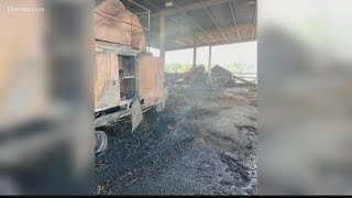 Johnson County farm with viral American flag display damaged by fire