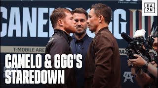 Canelo and Gennadiy 'GGG' Golovkin's INTENSE Stare Down Ahead Of Trilogy Fight 😤