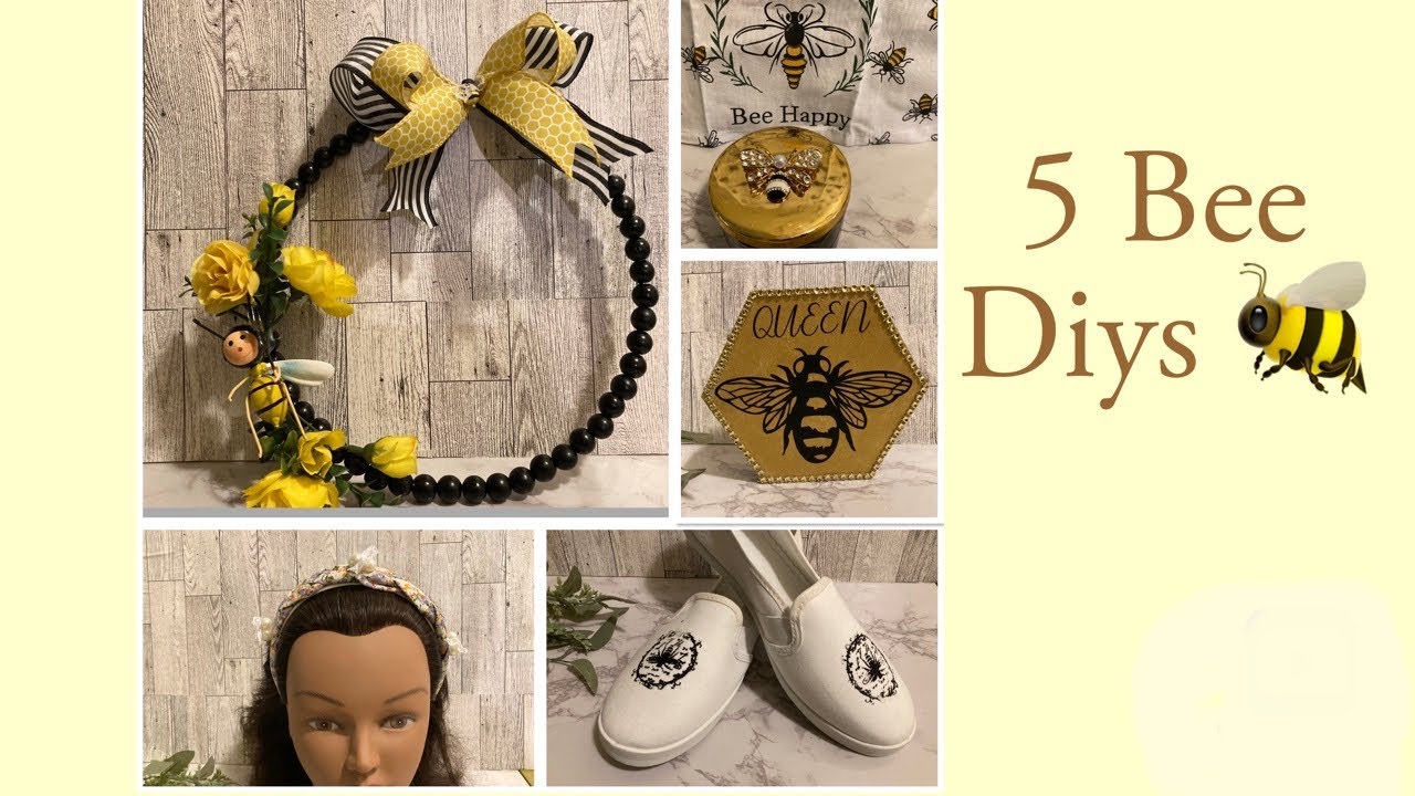 5 Bee Diys L Un-bee- Wreathable Challenge L DollarTree Diy Crafts - YouTube