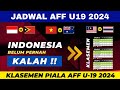 Update! Jadwal Piala AFF U19 2024: Timnas Indonesia vs Timor Leste - Klasemen AFF U19 2024