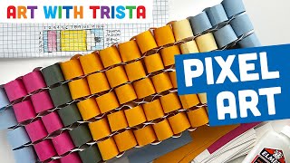 How to Make a Paper Chain Pixel Art Wall Hanging Collaborative Art Lesson - Art With Trista Tutorial