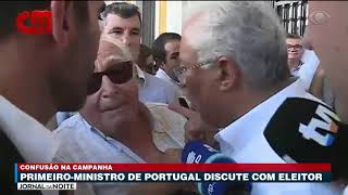 Primeiro-ministro de Portugal se exalta com eleitor
