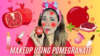 Makeup Using POMEGRANATE 😨#challenge #funny #funnymakeup #makeup #makeupchalleng