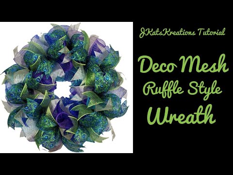 Deco Mesh Ruffle Wreath Tutorial/Mesh Wreath With Ribbon/Beginner ...