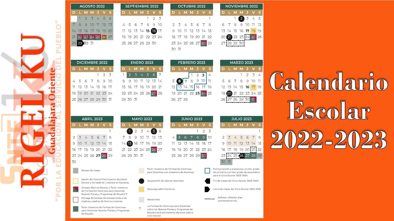 Calendario Escolar 2022 2023 Rigel Ku Gdl Oriente 16 Youtube