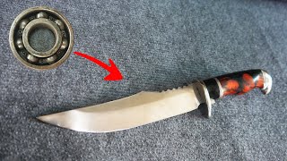 Knife making - Forging a survival dagger from a broken ball bearing