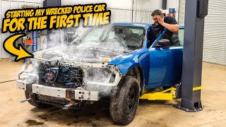 Starting My Wrecked Dodge Charger Police Car For The First Time (DID NOT GO WELL