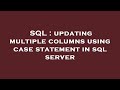 SQL : updating multiple columns using case statement in sql server