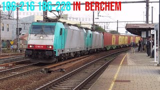 RAILTRAXX 186-216 en 186-228 met containertrein in Antwerpen - Berchem