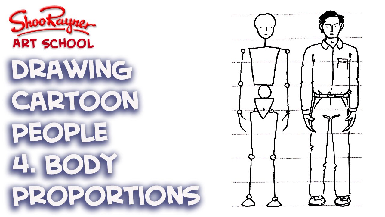 How To Draw Proportions For Cartoon People - YouTube