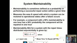 Reliability, Maintainability and Availability