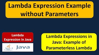 Lambda Expression Example without Parameters | Lambda expression in Java | Java Lambda expressions