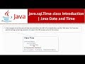 java.sql.Time class Introduction | Java Date and Time | Date and Time in java